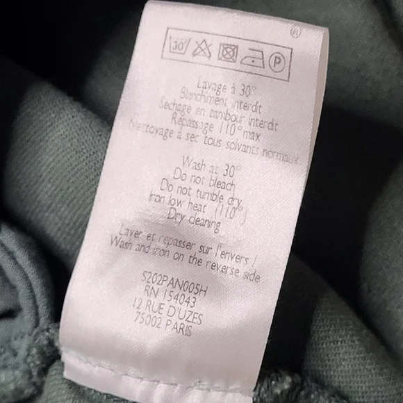 Sézane Paris Austin Cargo Green Paperbag Cut High Waisted Pant EU 44 / US 12 - Picture 16 of 16